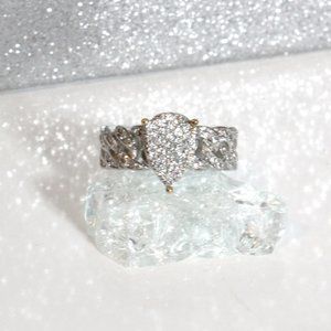 💜💜Sterling Silver Pear Chain Link Infinity Statement Ring 💜💜